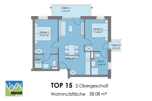 2 bedroom apartment Katschberg Salzburg Austria